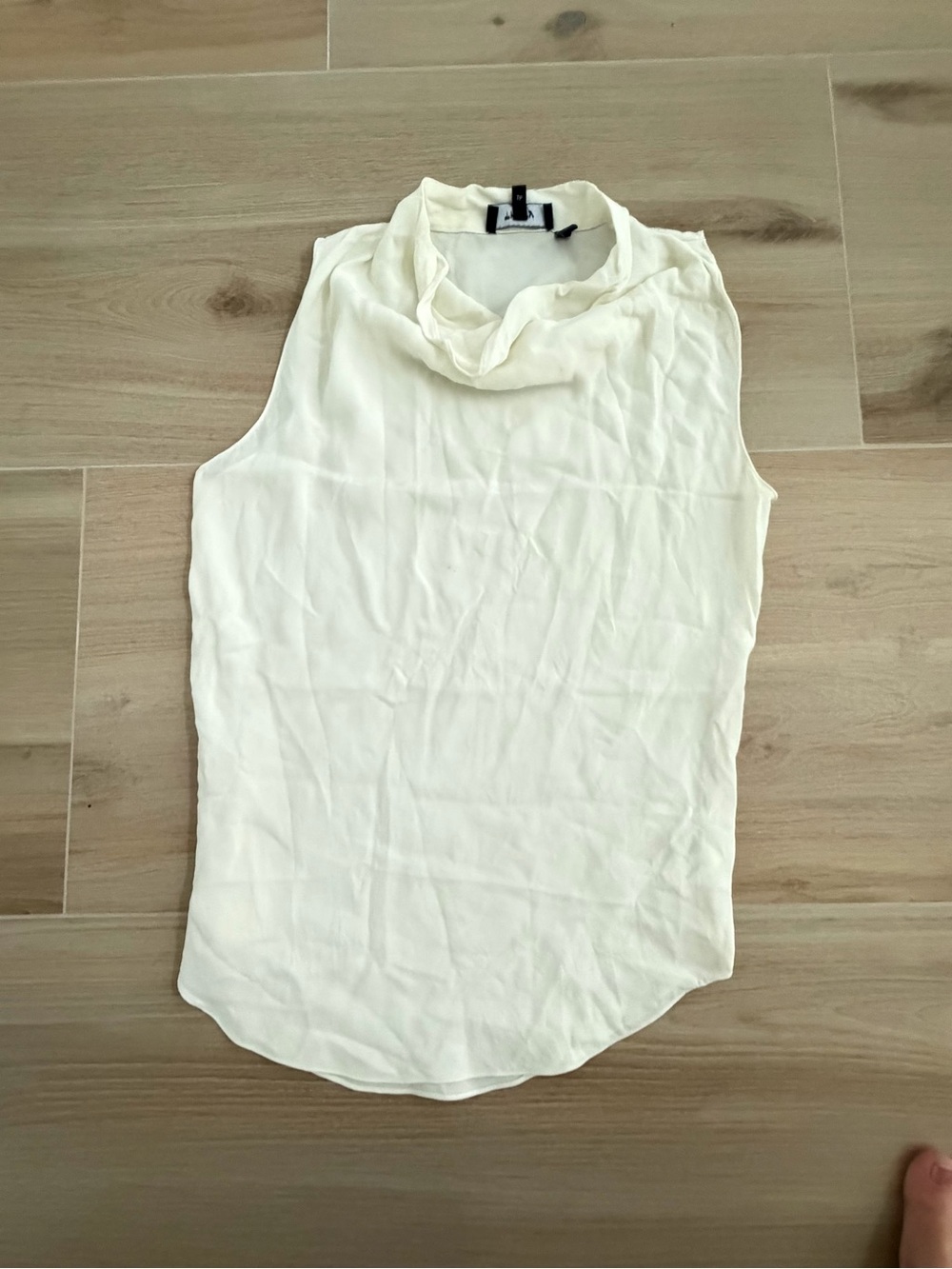 Theory Sleeveless Cowl Neck Camisole in Cream